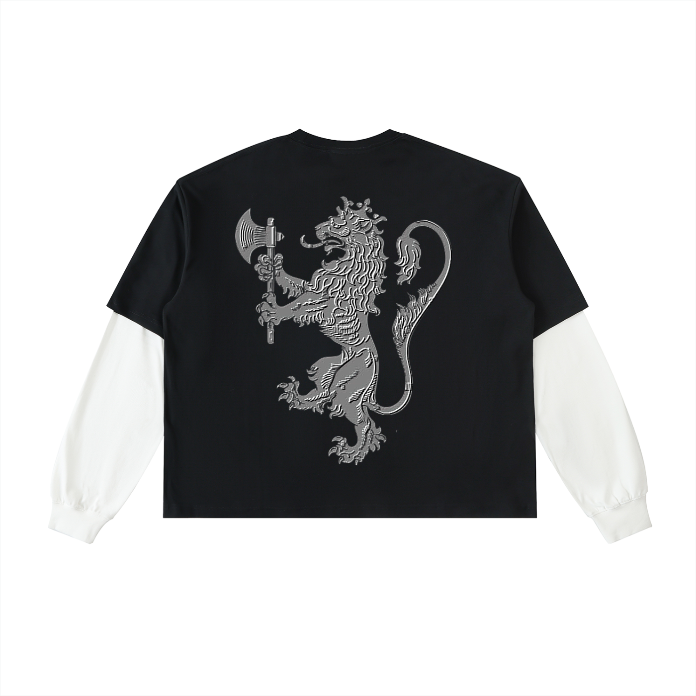 Layered Contrast Sleeve Cotton T-Shirt