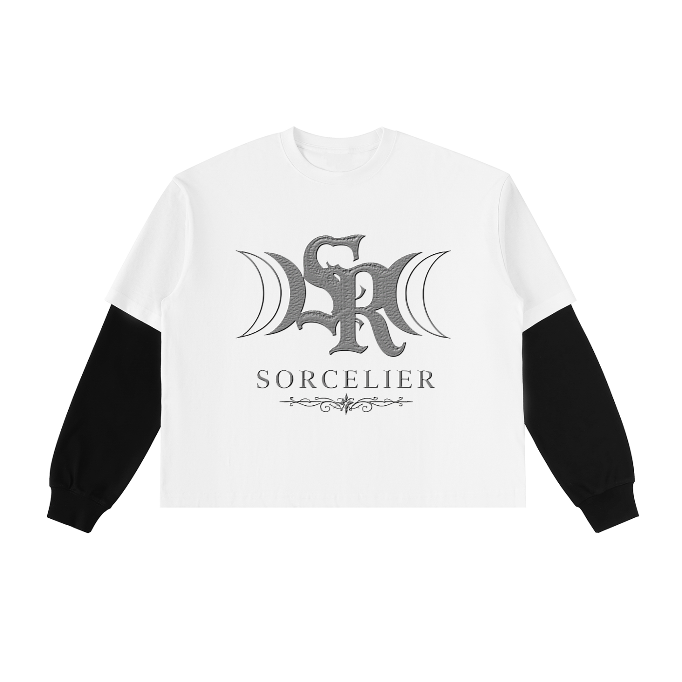 Layered Contrast Sleeve Cotton T-Shirt